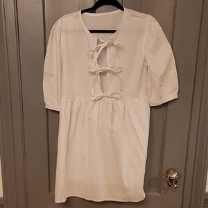 Cotton Tie Front Dress